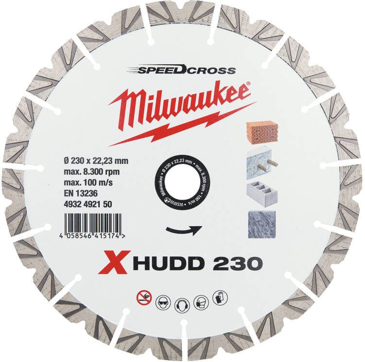 Milwaukee Accessoires Diamantslijpschijf SpeedCross Extreme HUDD 230mm 1 stuk 4932492150