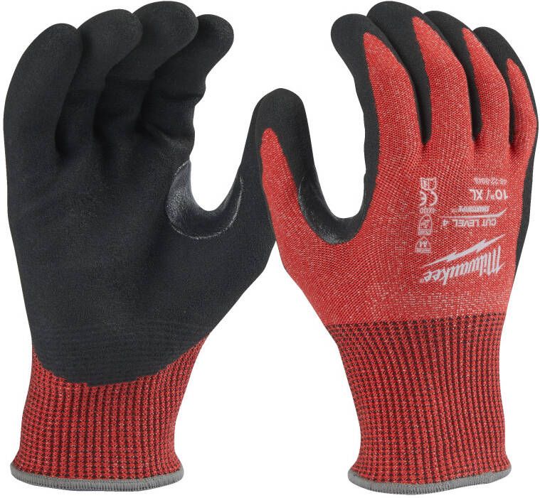 Milwaukee Accessoires Gedipte werkhandschoenen | snijklasse 4 D 10 XL | 1 paar 4932479914