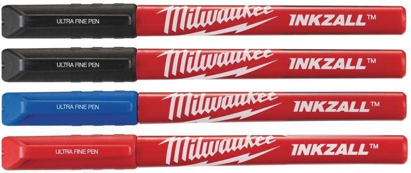 Milwaukee Accessoires INKZALL Fine Tip Colour Pens 4pc 48223165