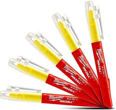 Milwaukee Accessoires INKZALL Markers Fluo Geel 5pc. 48223201