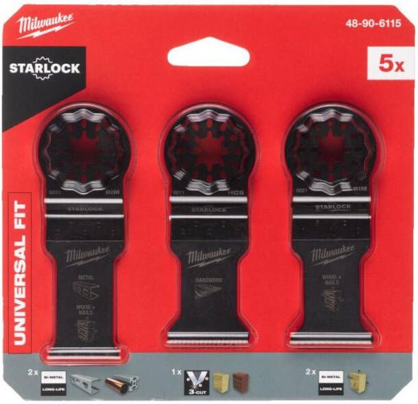 Milwaukee Accessoires OMT Starlock | Hout & metaal bladenset | 5-delig 48906115