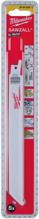 Milwaukee Accessoires reciprozaagbladzaagblad 200 2 5 mm (50 stuks) 48016293