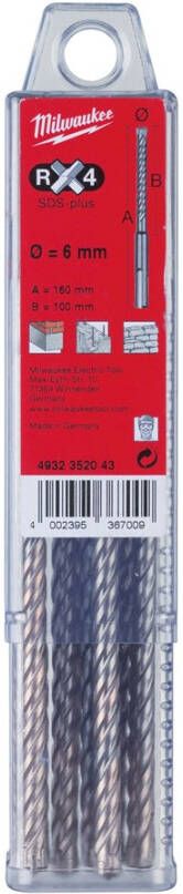 Milwaukee Accessoires SDS-plus hamerboor RX4 7 x 160 x 100 mm (10 stuks) 4932352044