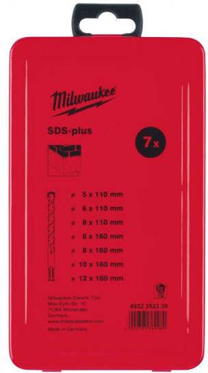 Milwaukee Accessoires Set SDS-plus hamerboren in metalen cassette (7-delig) NEW MS2 4932352339
