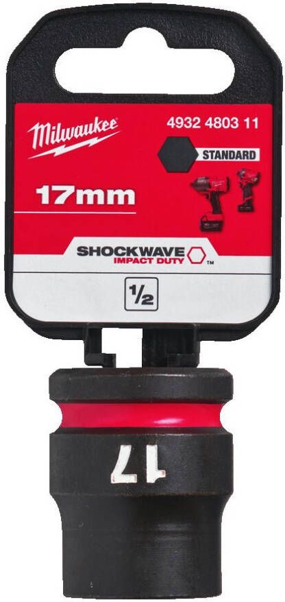 Milwaukee Accessoires Shockwave dop | Hex | 1 2 | kort | 17mm 4932480311
