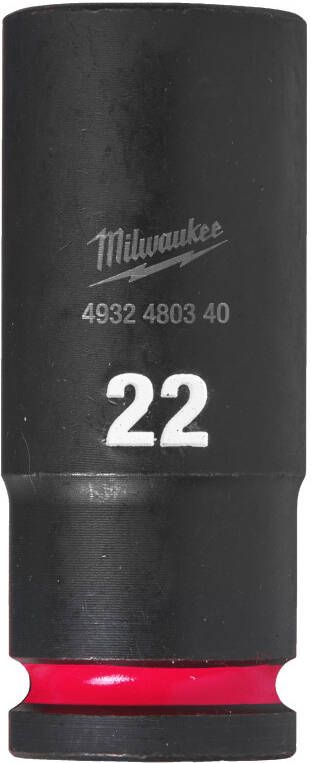 Milwaukee Accessoires SHOCKWAVE Krachtdop 1 2" lang 22 mm | 1 stuk 4932480340