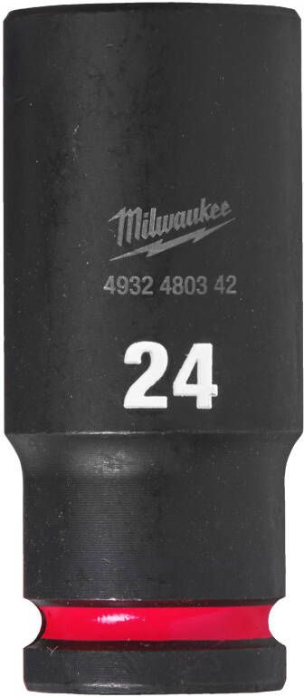 Milwaukee Accessoires SHOCKWAVE Krachtdop 1 2" lang 24 mm | 1 stuk 4932480342