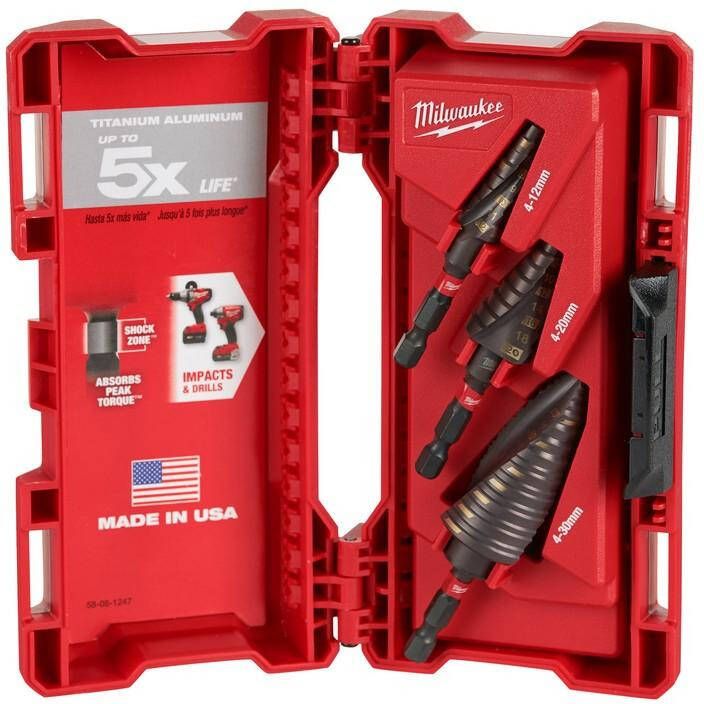 Milwaukee Accessoires ShockWave Step Drill Set-3pc 48899266