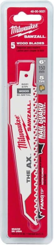 Milwaukee Accessoires The AX reciprozaagbladzaagblad 150 5 3 2 mm (25 stuks) 48008021