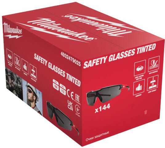 Milwaukee Accessoires Bulk veiligheidsbrillen getint 144 stuks 4932479025