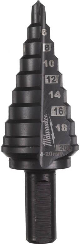 Milwaukee Cobalt 4 to 20 mm 1 pc Stappenboor Cobalt 4-20mm stappen 2 mm 48899372