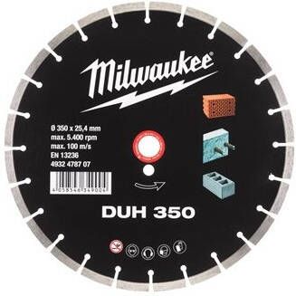 Milwaukee Accessoires Diamant High Performance Blad CIS Professional DUH 350 mm 1 pc 4932478707