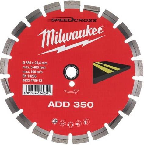 Milwaukee Accessoires Diamant High Performance Blad Premium Speedcross Asfalt ADD 350 mm 1 pc 4932478952
