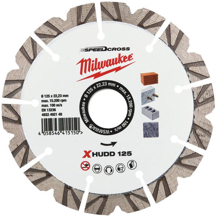 Milwaukee Accessoires Diamantslijpschijf SpeedCross Extreme HUDD 125mm 1 stuk 4932492148
