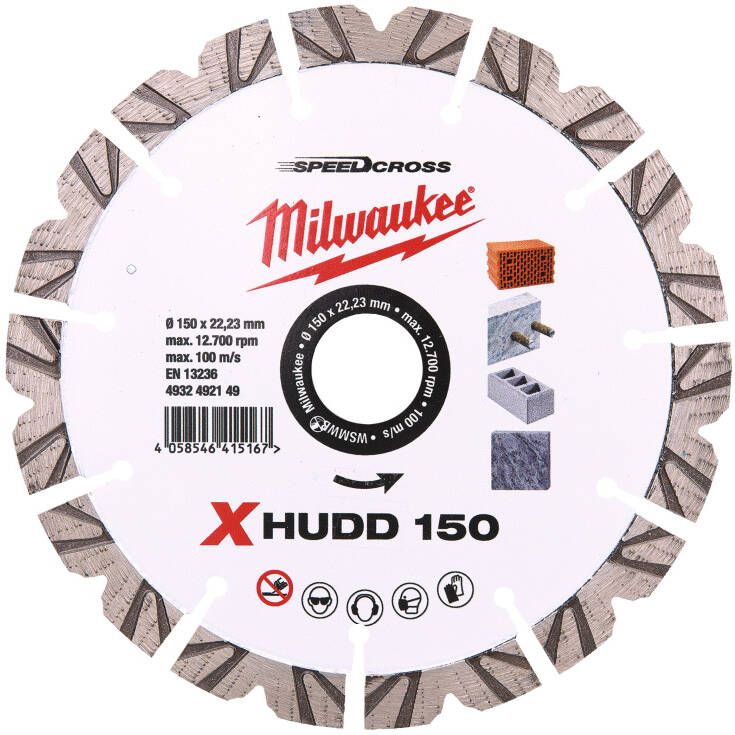 Milwaukee Accessoires Diamantslijpschijf SpeedCross Extreme HUDD 150mm 1 stuk 4932492149