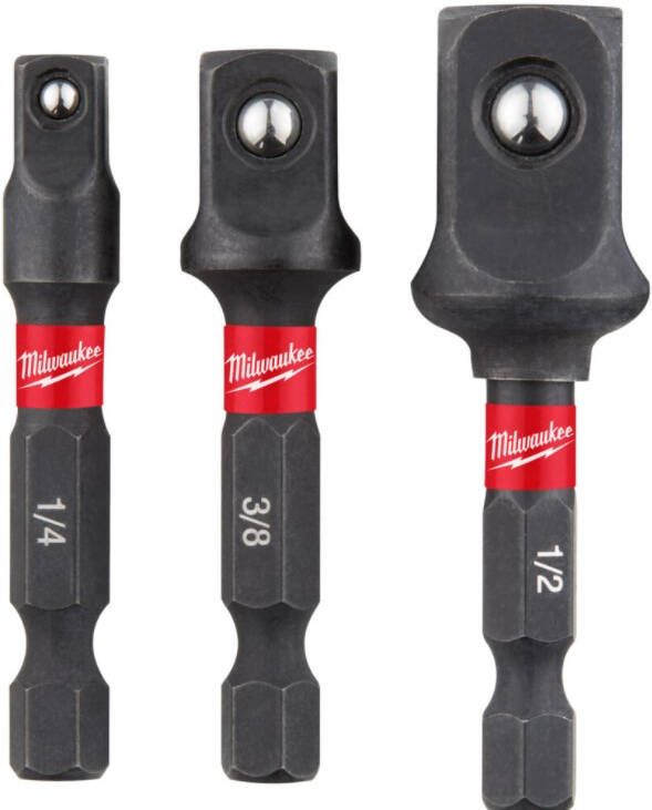Milwaukee Accessoires Doppen Adapter Shockwave Set-3pc 4932479228