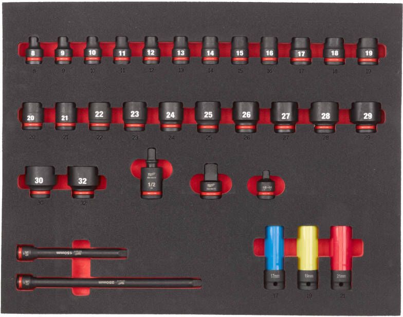 Milwaukee Foam Inlay | 1 2" Doppenset | 32-delig 4932493392