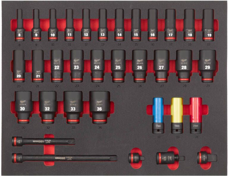 Milwaukee Foam Inlay | 1 2" Doppenset | 34-delig 4932493394