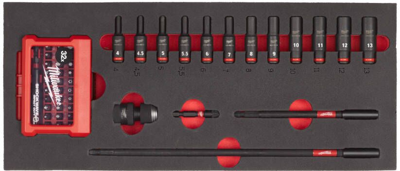 Milwaukee Foam Inlay | 1 4" SHOCKWAVE™ Doppenset 4932493386