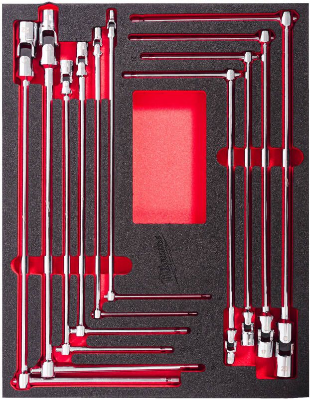 Milwaukee Foam Inlay T-dopsleutel Set met Cardangewricht | 10-delig 4932499295