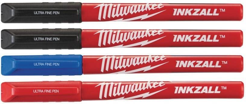 Milwaukee INKZALL Fine Tip Colour Pens 4pc 48223165