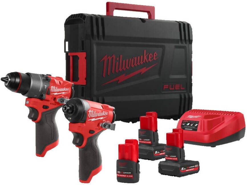 Milwaukee M12 FPP2A2-5253X M12 FUEL Powerpack 2-kit Gen2 (M12FPD2 FID2 2 x 5 0 1 x 3 0 Ah) 4933492513