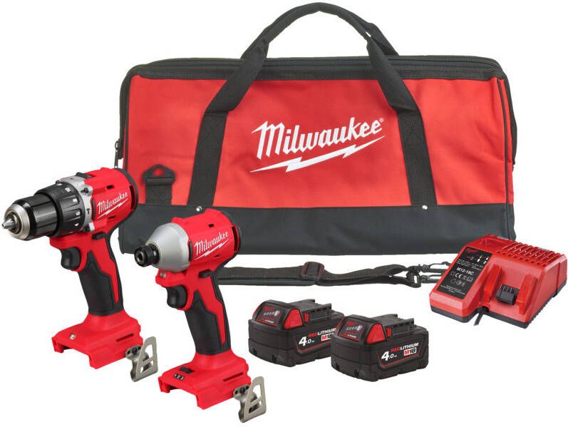 Milwaukee M18 BLCPP2A-402C M18 powerpack 2-kit compact Brushless (M18BLPDRC BLIDRC 2 x 4 0 Ah) 4933492827