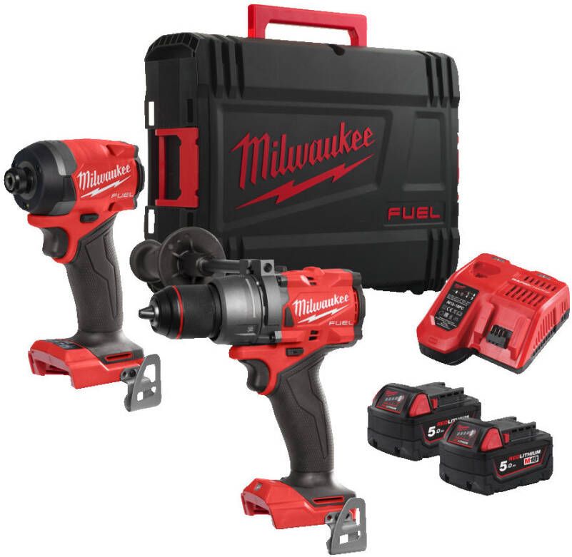 Milwaukee M18 FPP2A3-502X FUEL POWER PACK | M18FPD3 & M18FID3 | 2x 5.0 Ah accu + lader | in HD-Koffer 4933480873