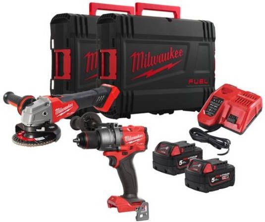 Milwaukee M18 FPP2E3-502X M18 FUEL powerpack 2-kit (M18FPD3 FSAG125X 2 x 5 0Ah) 4933492516