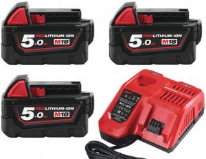 Milwaukee M18 NRG-503 Multilader M12-18 FC + 3x M18 5.0 Ah accu