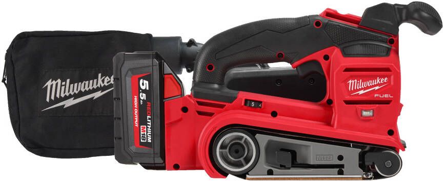 Milwaukee M18FBTS75-552X | Accu Bandschuurmachine | 75 mm | 2 x 5 Ah accu + oplader | In HD-box 4933479615