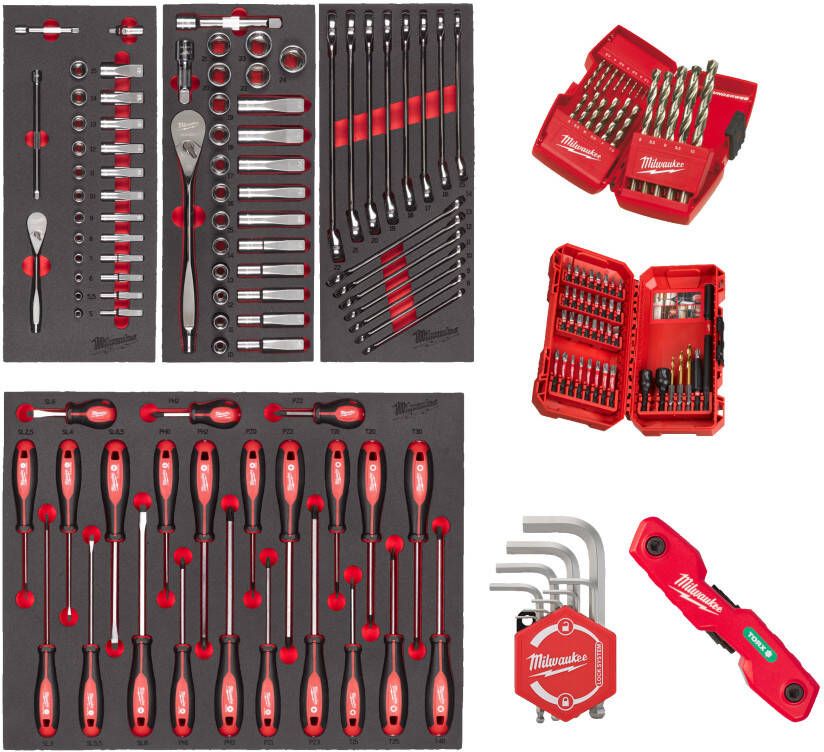 Milwaukee Master Foam Inlay Sets | Universeel Algemeen | 170-delig 4932499473