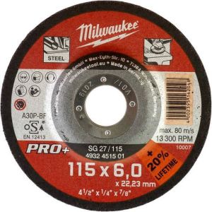 Milwaukee Metaalafbraamschijf SG27 115 x 6 mm PRO+ 25 stuks 4932451501