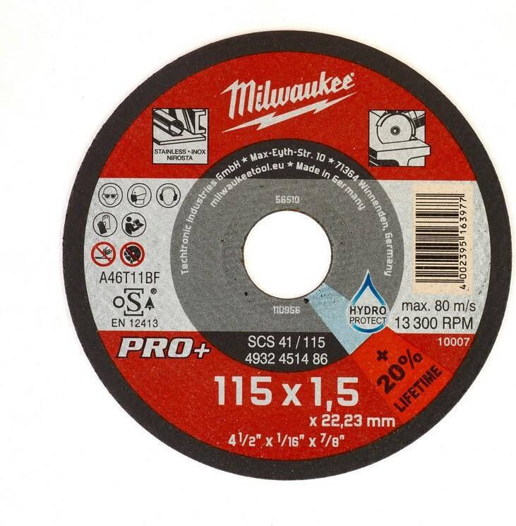 Milwaukee Accessoires Metaaldoorslijpschijf SCS41 115 mm X1 5 PRO+ 50 stuks 4932451486