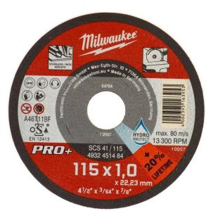 Milwaukee Metaaldoorslijpschijf SCS41 115 x 1 mm PRO+ 50 stuks 4932451484