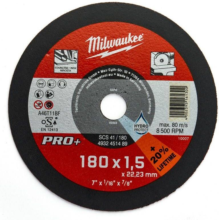 Milwaukee Accessoires Metaaldoorslijpschijf SCS41 180 x 1 5 mm PRO+ 25 stuks 4932451489