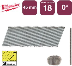 Milwaukee Accessoires Nagels brad Inox 18G 45mm SC3 | 5.000 stuks 4932492563