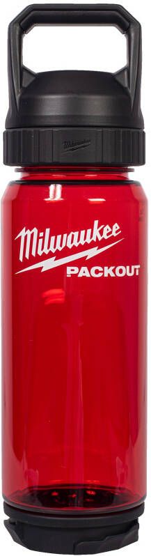 Milwaukee PACKOUT™ Plastic Fles met Drinkdop | 740 ml | Rood 4932498636