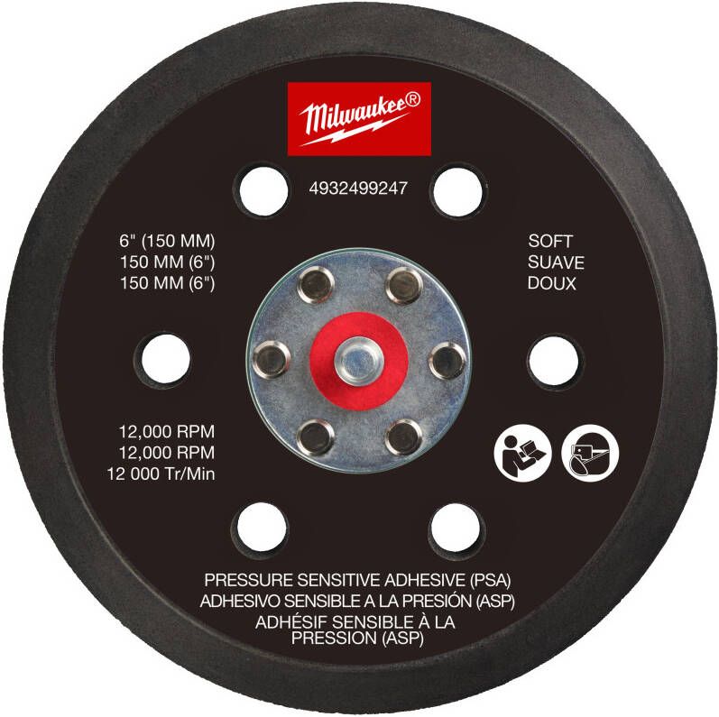 Milwaukee Pad Saver | Harde | Drukgevoelig | 150mm | M12 FROS 4932499247