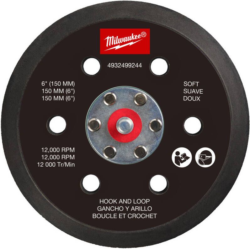 Milwaukee Pad Saver | Zachte | 150mm | M12 FROS 4932499244