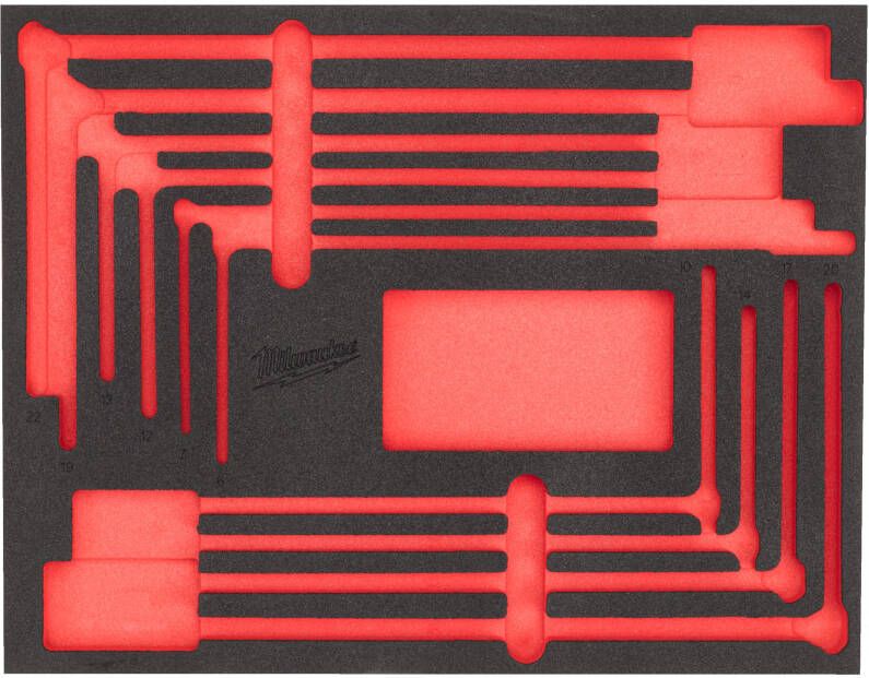 Milwaukee Vervangende Foam Inlay voor T-dopsleutel Set met Cardangewricht | 8-delig 4932499114