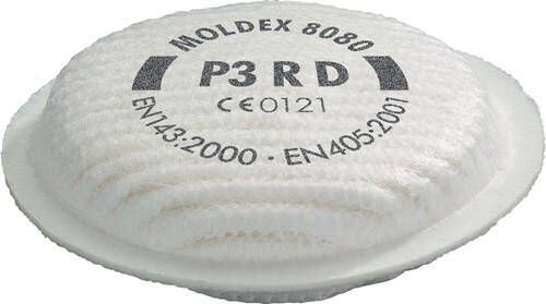 Moldex Deeltjesfilter | EN 143:2000 + A1:2006 P3 R D | v. serie 8000 | 8 stuks 808001
