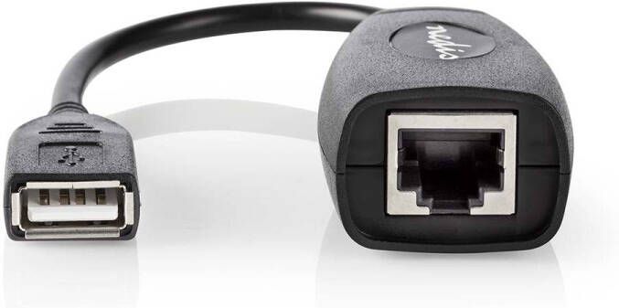 Nedis Actieve USB-Kabel | USB 1.1 | USB-A Male | RJ45 Female | 12 Mbps | 0.20 m | Rond | Vernikkeld | PVC | Koper | Doos CCGB60EXTBK500