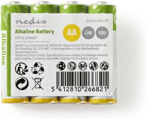 Nedis Alkaline-Batterij AA | 1.5 V DC | 4 stuks | 1 stuks BAAKLR64SP