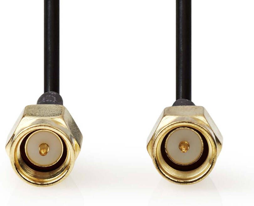 Nedis Antennekabel | SMA Male | SMA Male | Verguld | 50 Ohm | Enkelvoudig Afgeschermd | 5.00 m | Rond | PVC | Zwart | Label CSGL02000BK50