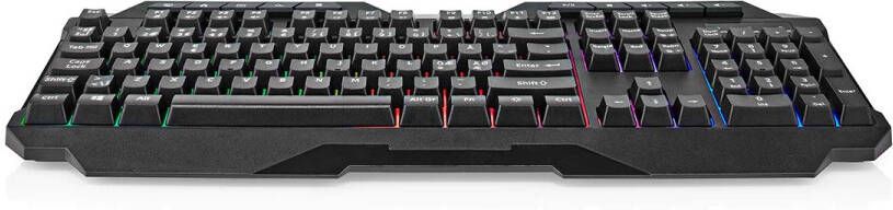 Nedis Bedraad Gaming Toetsenbord | USB Type-A | Membrane Toetsen | LED | QWERTY | Scandinavisch | USB Gevoed | Lengte stroomkabel: 1.30 m | Multimedia