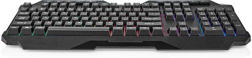 Nedis Bedraad Gaming Toetsenbord | USB Type-A | Membrane Toetsen | LED | QWERTY | US Internationaal | USB Gevoed | Lengte stroomkabel: 1.30 m |