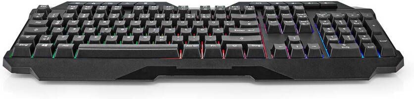 Nedis Bedraad Gaming Toetsenbord | USB Type-A | Membrane Toetsen | LED | QWERTZ | Duits | USB Gevoed | Lengte stroomkabel: 1.30 m | Multimedia