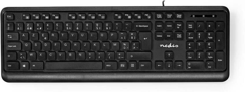 Nedis Bedraad Toetsenbord | USB-A | AZERTY | Belgisch | 1 stuks KBMU200BKBE