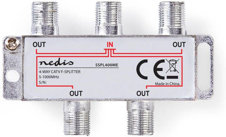 Nedis CATV-Splitter | 5-1000 MHz | 8.0 dB | Zink Legering | 1 stuks SSPL400ME